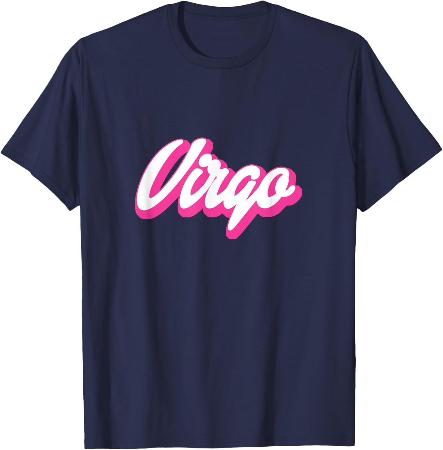 Virgo Zodiac Hot Pink Birthday Sign T-Shirt - T-Shirt | Navy