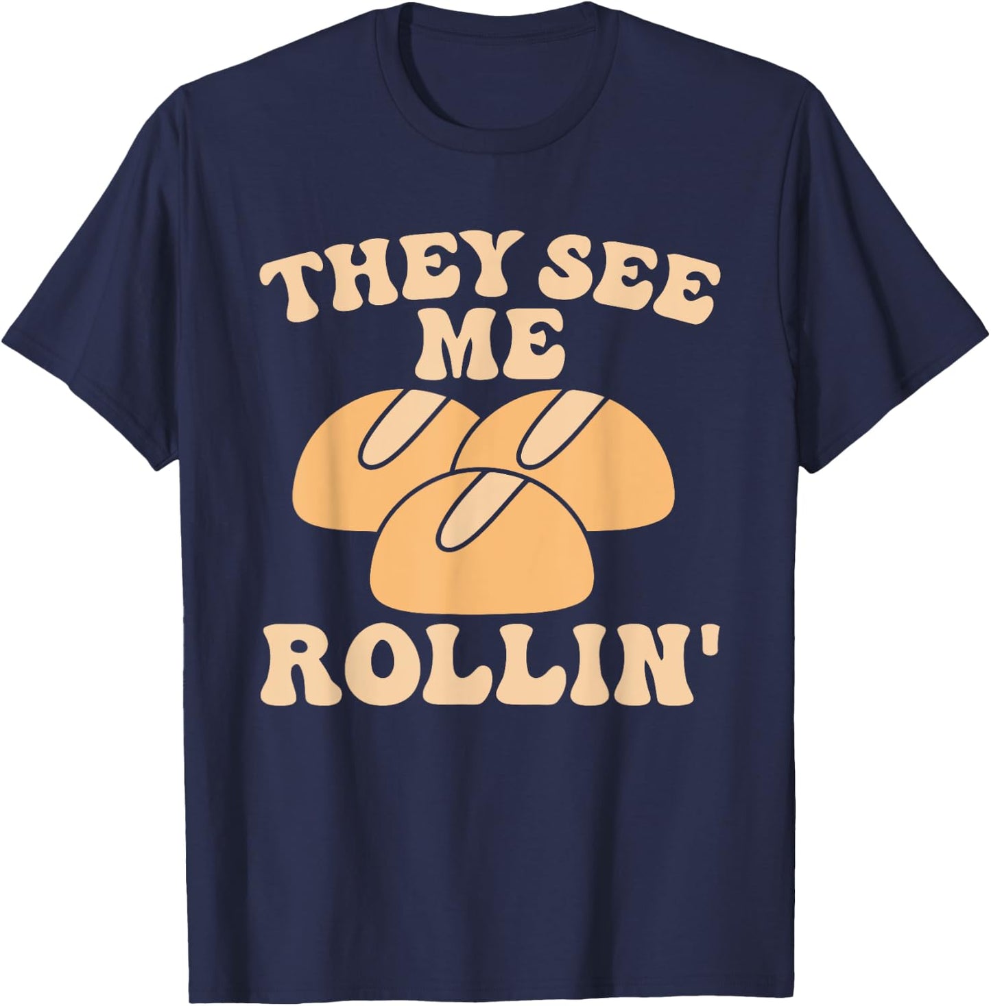Thanksgiving Family Matching Outfit They See Me Rollin T-Shirt - T-Shirt | Navy
