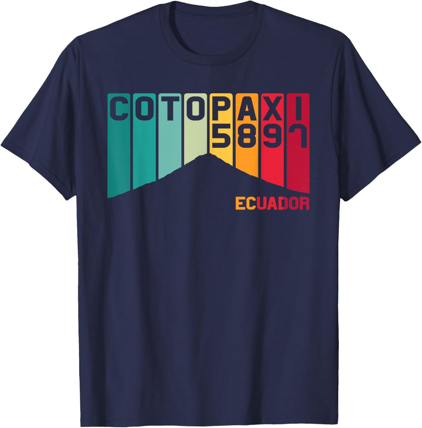 Mount Cotopaxi Ecuador South America Volcano Souvenir Retro T-Shirt - T-Shirt | Navy