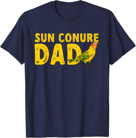 Sun Conure Dad Bird Dad Parrot Bird Conure T-Shirt - T-Shirt | Navy