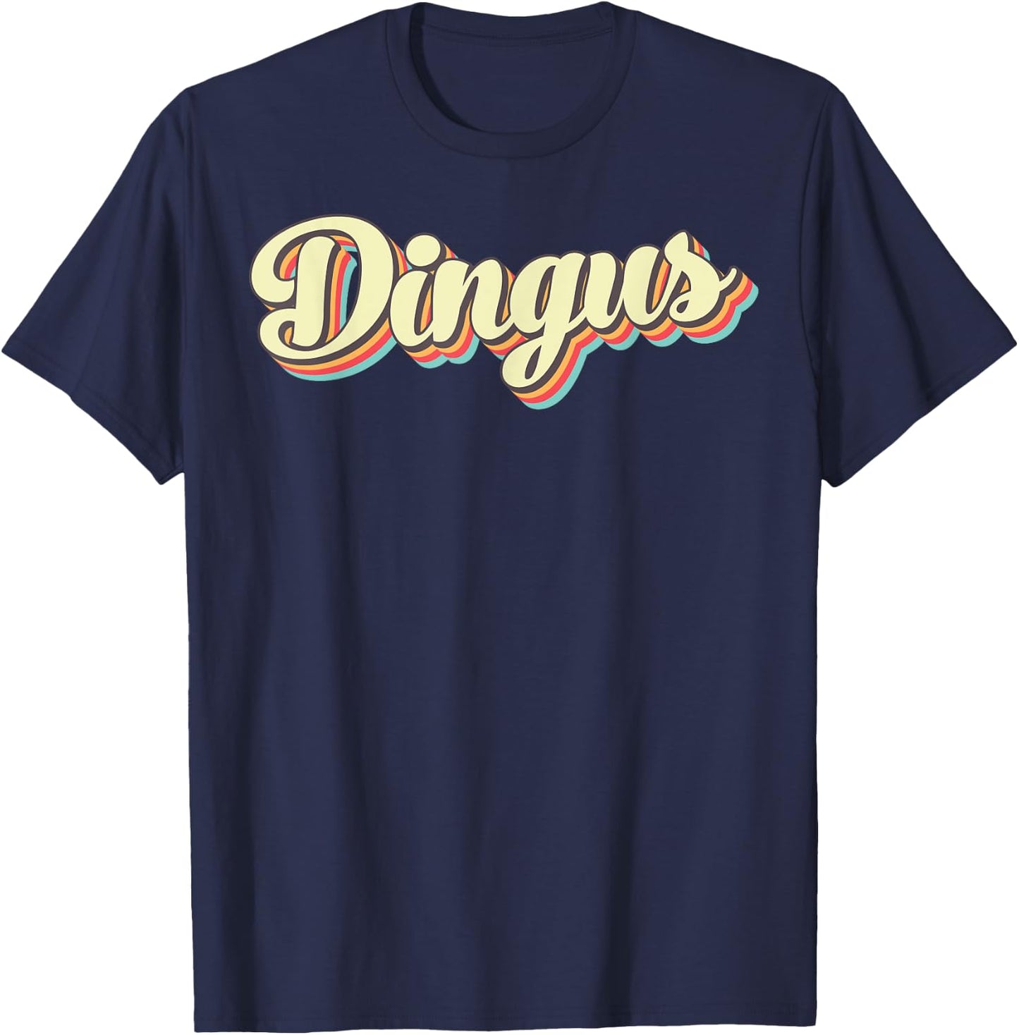 Dingus Retro Art Baseball Font Vintage T-Shirt - T-Shirt | Navy