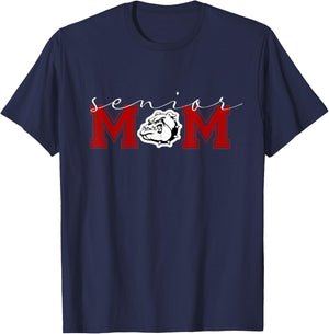 Senior Mom Bulldogs T-Shirt - T-Shirt | Navy