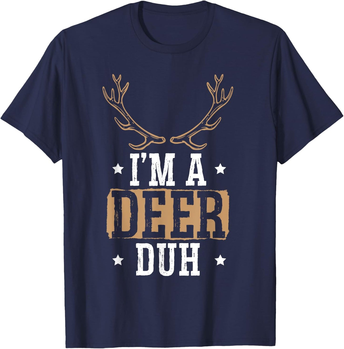 I'm a Deer Duh Halloween Easy Lazy Costume T-Shirt - T-Shirt | Navy