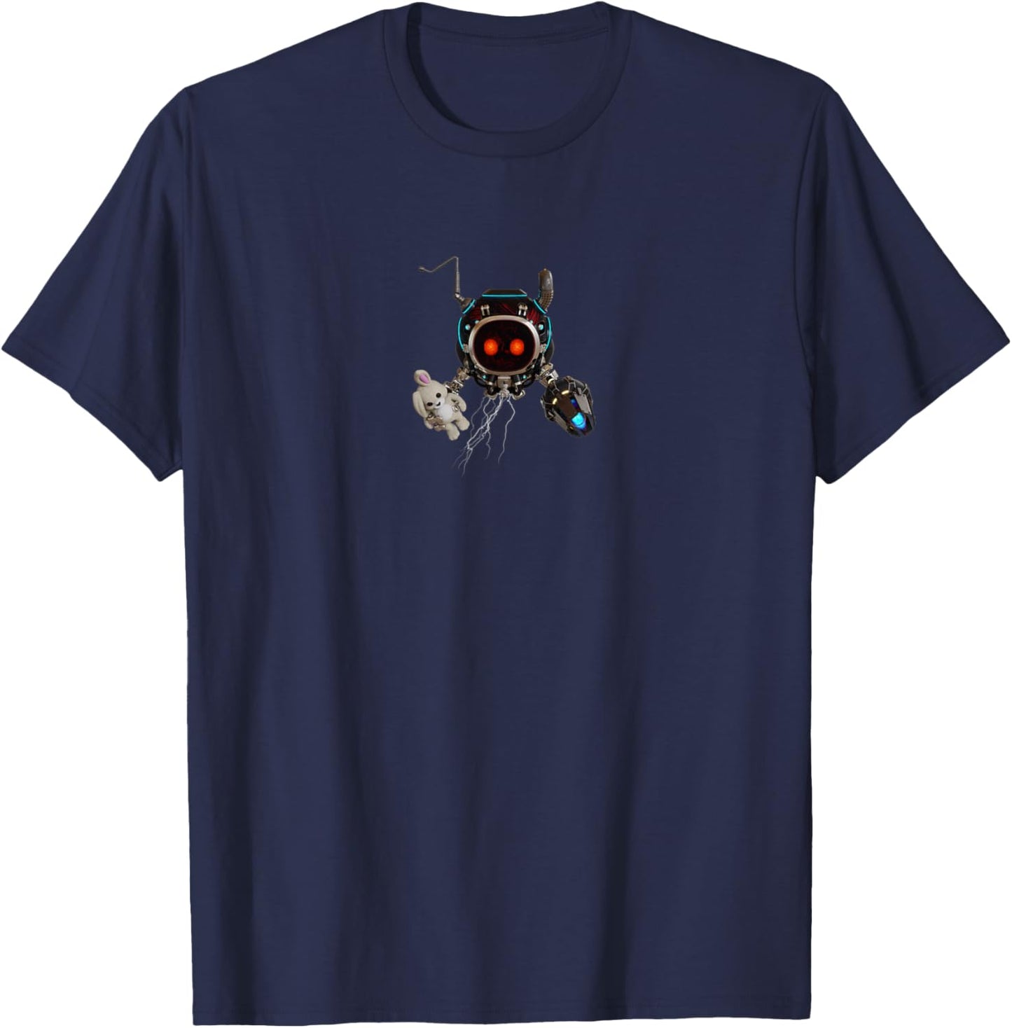 Cute Evil Rabbit Blaster Robot T-Shirt - T-Shirt | Navy