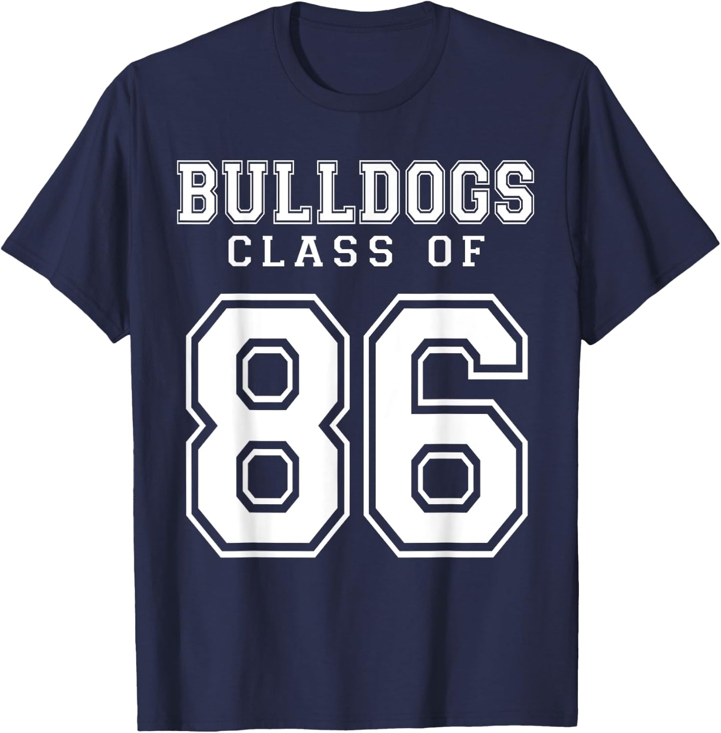 Class Of 1986 Bulldogs Custom Graduation Senior Personalized T-Shirt - T-Shirt | Navy
