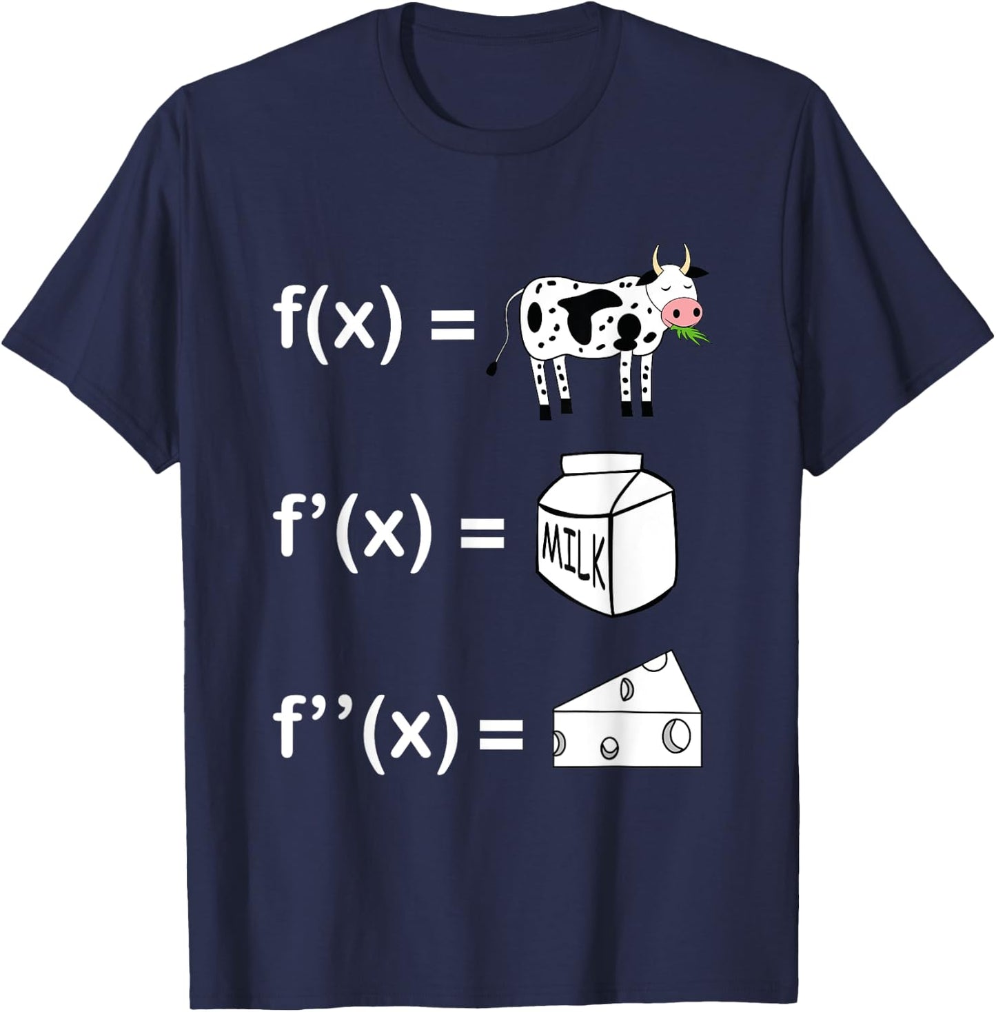 Cowculus Calculus Derivative Mathematics Funny Math Teacher T-Shirt - T-Shirt | Navy