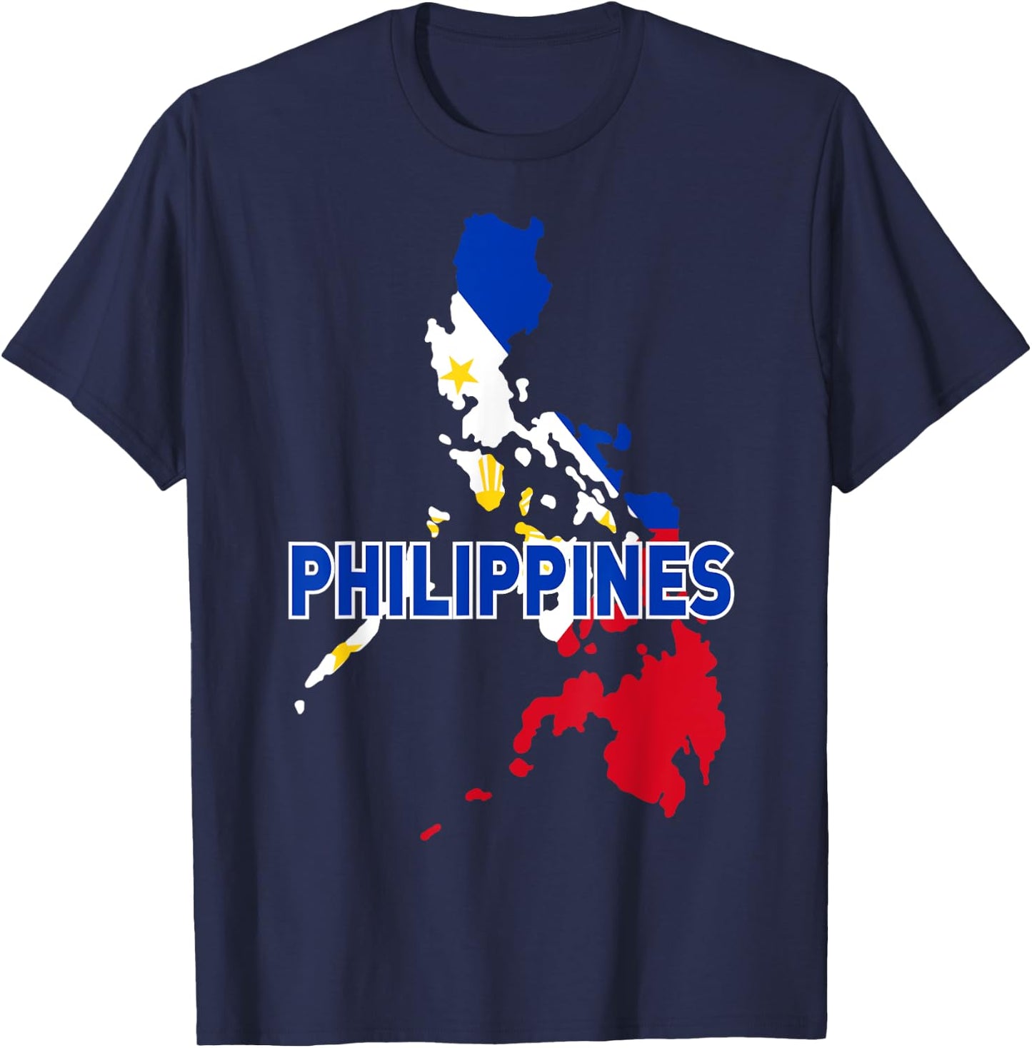 Proud Family and Patriotic Flag of Country Philippines T-Shirt - T-Shirt | Navy
