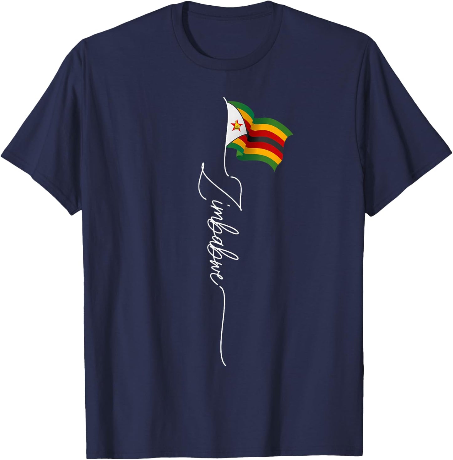 Zimbabwe, flag of Zimbabwe, Zimbabwean flag patriotic T-Shirt - T-Shirt | Navy