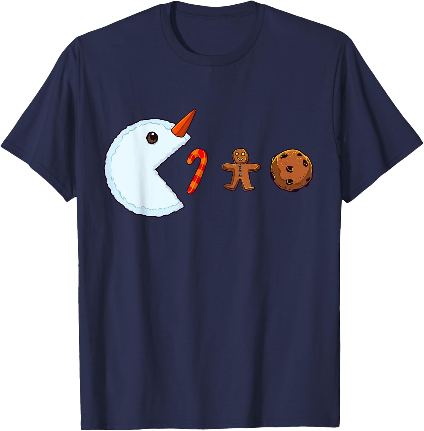 Christmas Gamer Video Game Snowman Candy Cane Boys Kids T-Shirt - T-Shirt | Navy