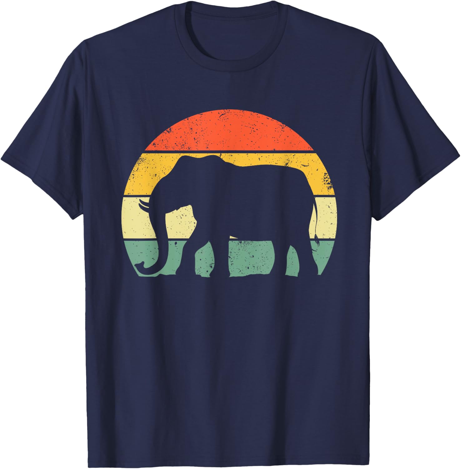 Cool Elephant Art Women Kids Vintage Elephant Lovers T-Shirt - T-Shirt | Navy