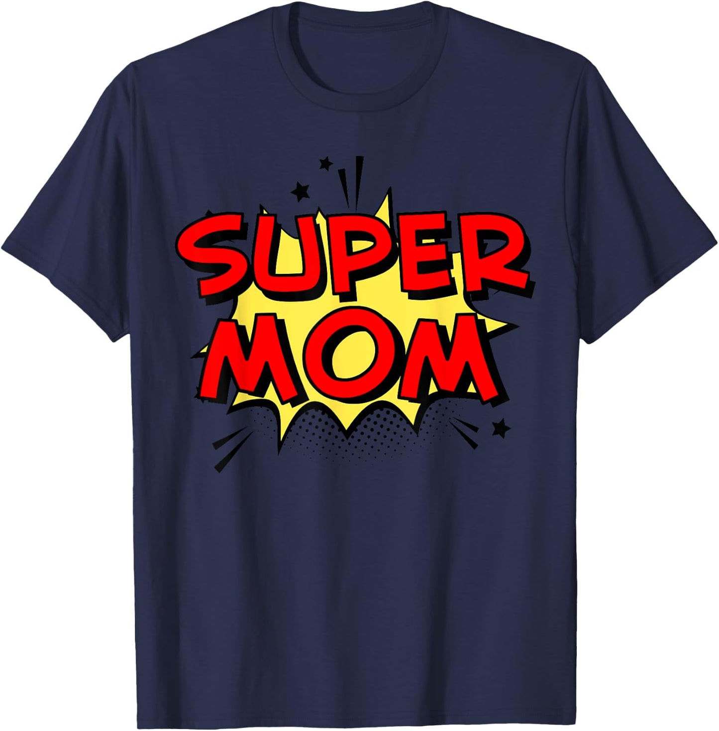 Cartoon Super mom Superhero Mom funny Super Mom T-Shirt - T-Shirt | Navy