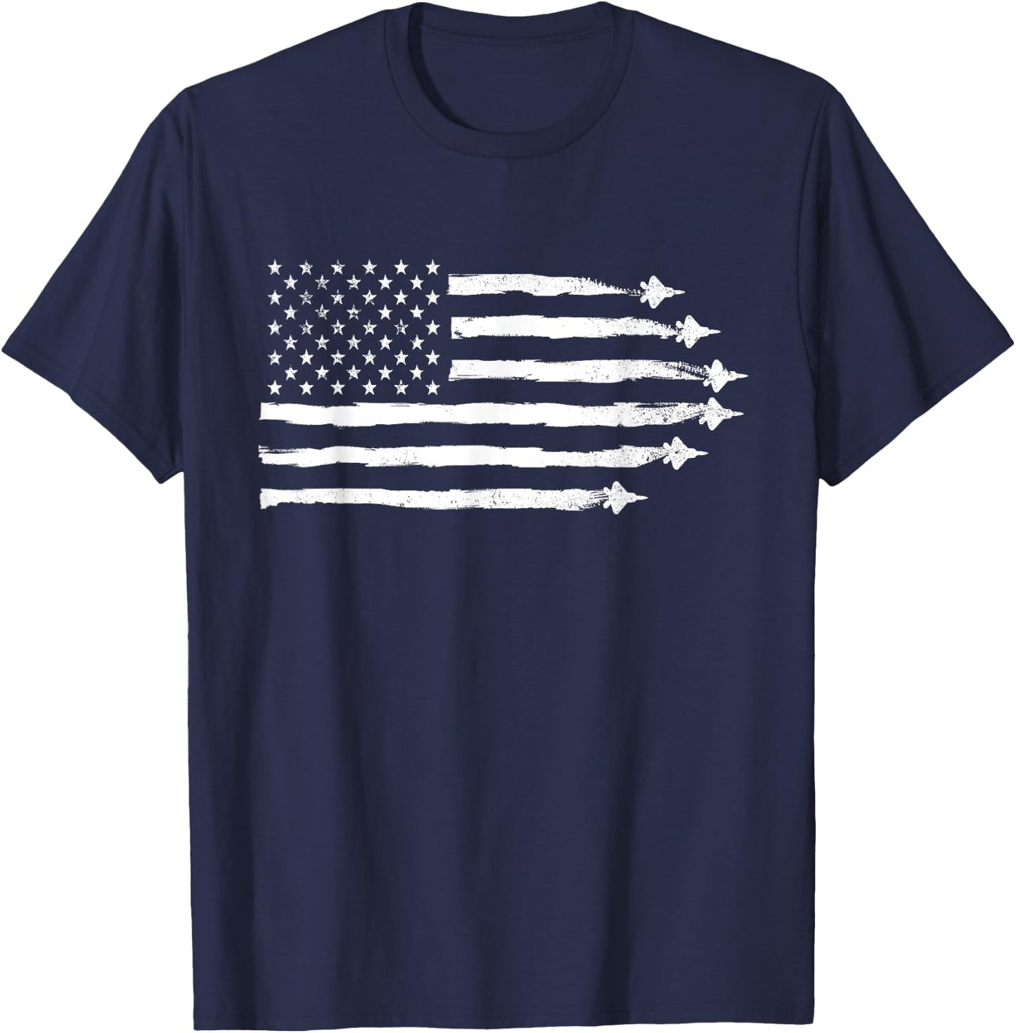 F22 Raptor Patriotic Vintage USA Flag Fighter Jets Men T-Shirt - T-Shirt | Navy