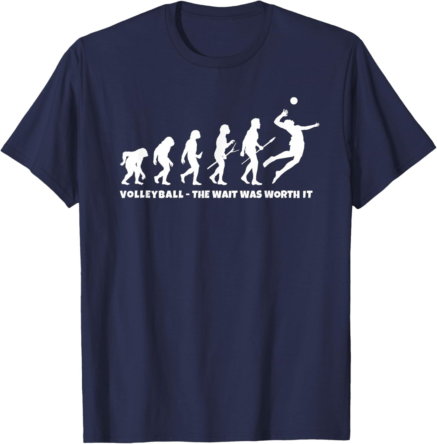 Volleyball Evolution - Volleyball Teen Girl Fun Volleyball T-Shirt - T-Shirt | Navy