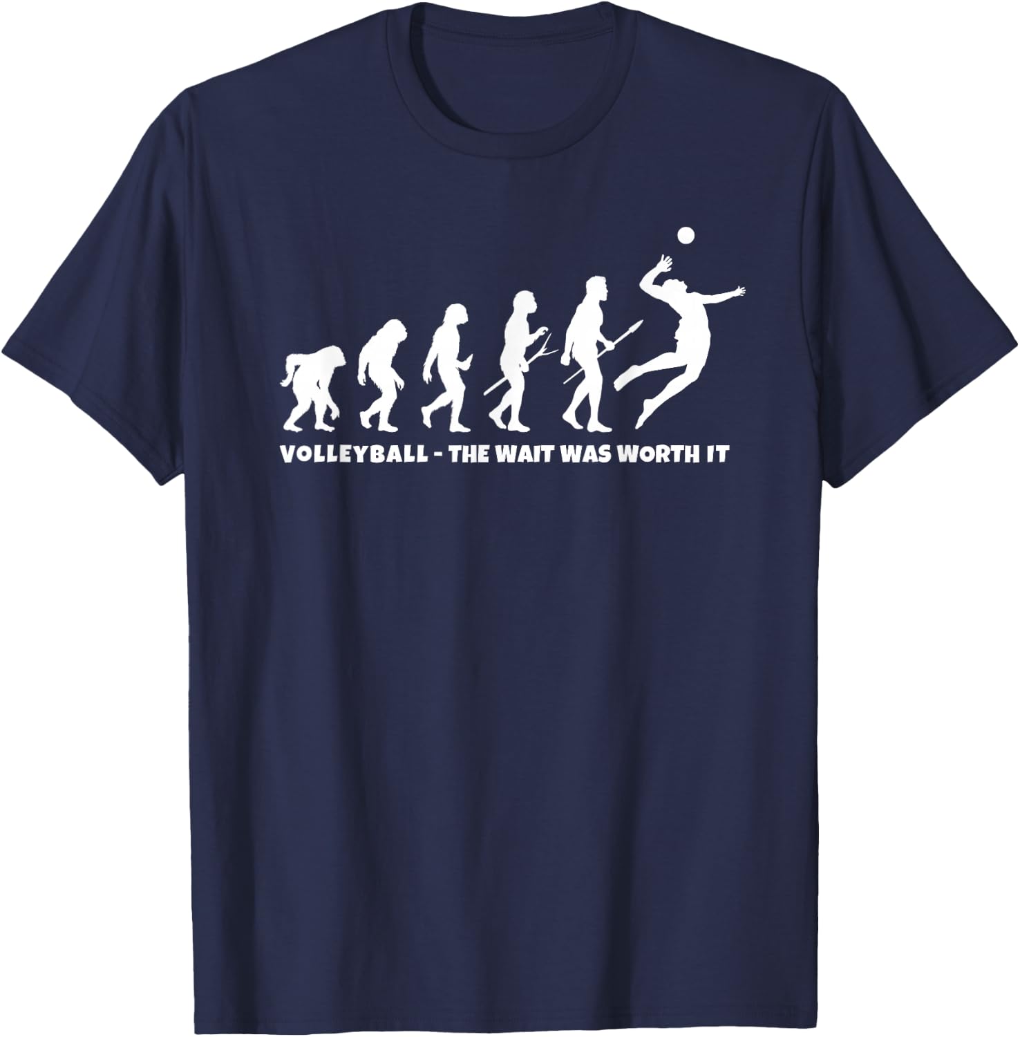 Volleyball Evolution - Volleyball Teen Girl Fun Volleyball T-Shirt - T-Shirt | Navy