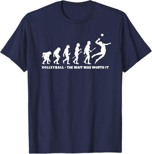 Volleyball Evolution - Volleyball Teen Girl Fun Volleyball T-Shirt - T-Shirt | Navy