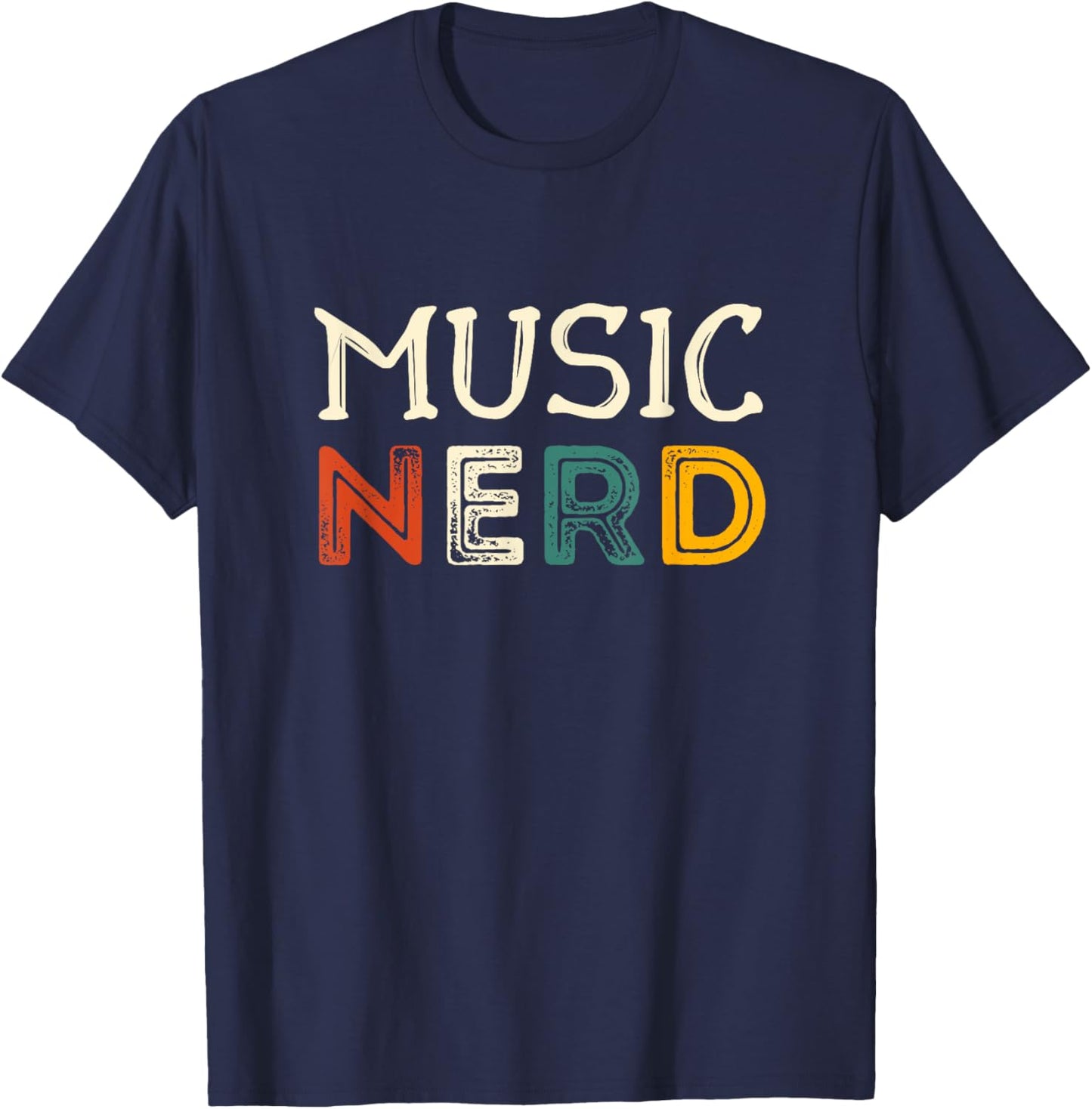 Music Nerd Music Lover Funny Song Listener T-Shirt - T-Shirt | Navy