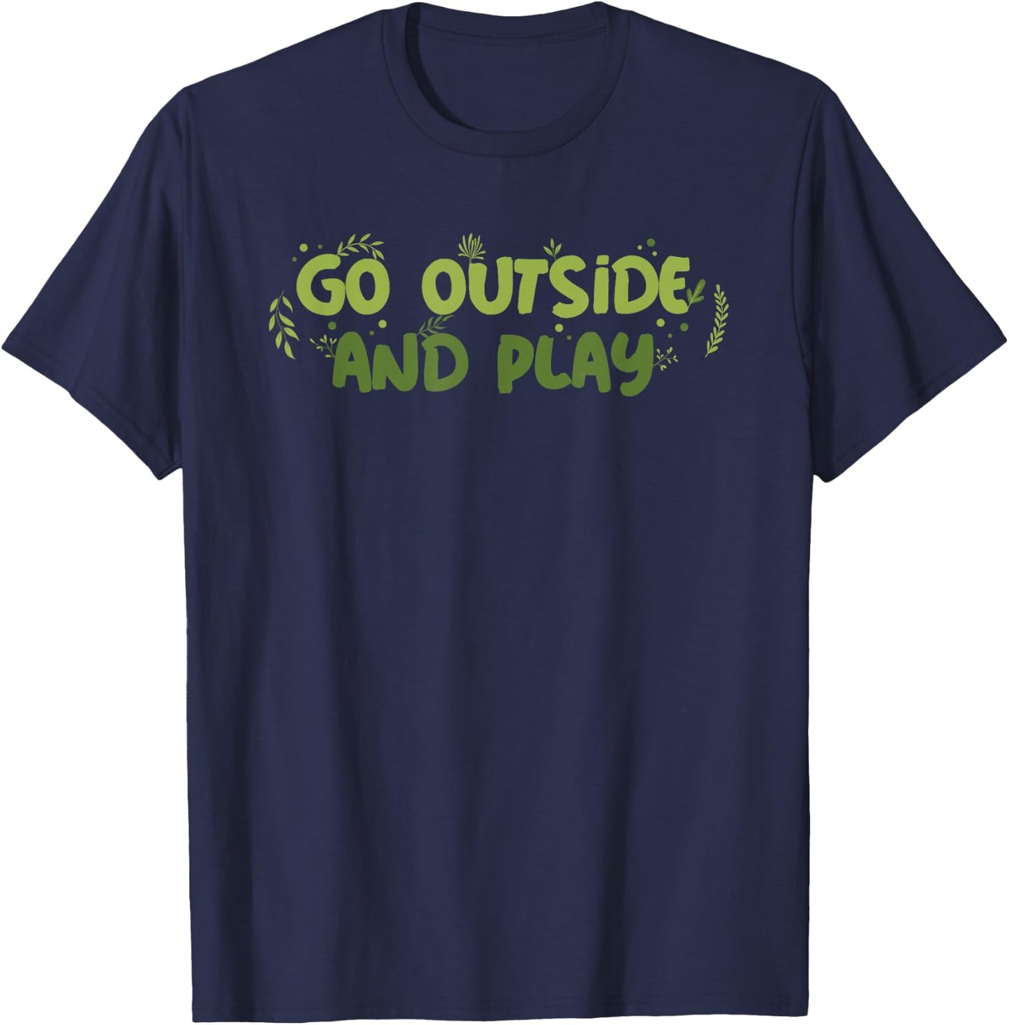 Go Outside And Play Wilderness Adventure Typography T-Shirt - T-Shirt | Navy