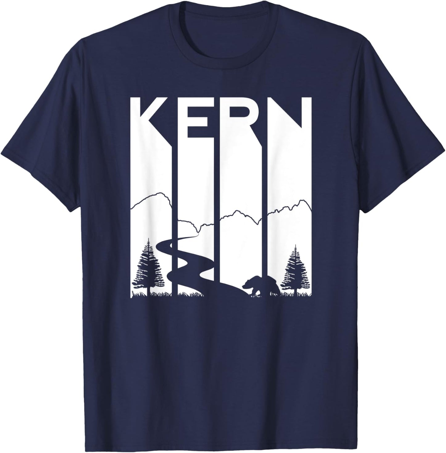 Kern River California Sequoia Forest Kernville Retro Camping T-Shirt - T-Shirt | Navy