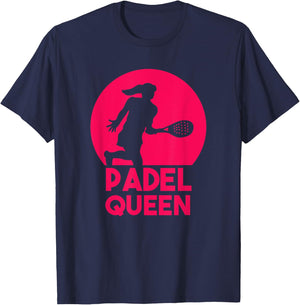 Padel Paddle Tennis Queen Princess Backhand Racket Racquet T-Shirt - T-Shirt | Navy