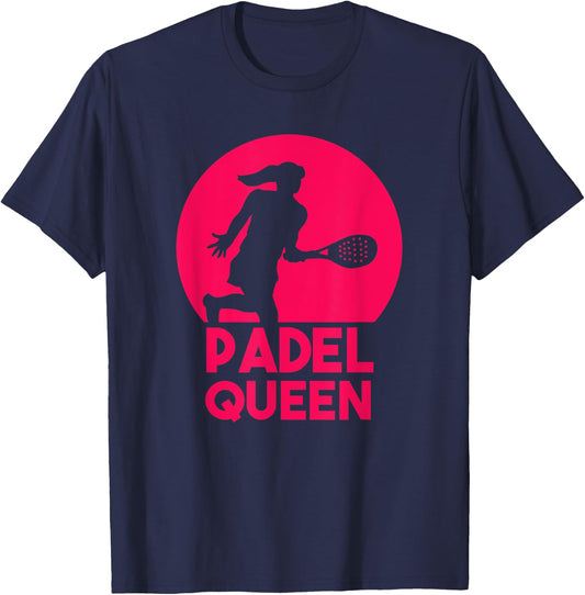 Padel Paddle Tennis Queen Princess Backhand Racket Racquet T-Shirt - T-Shirt | Navy