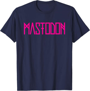 Mastodon – Neon Pink Logo T-Shirt - T-Shirt | Navy