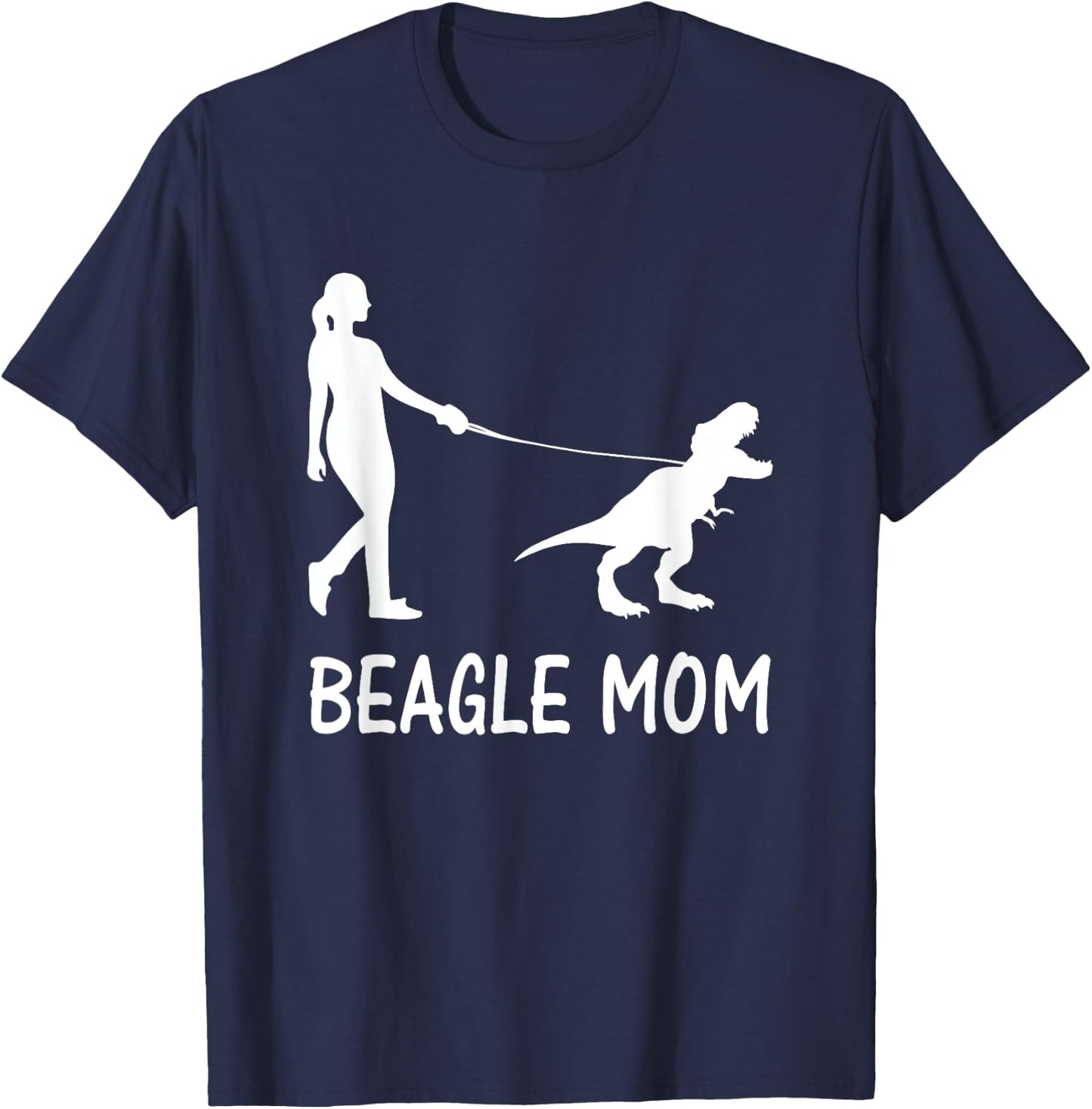 Beagle Mom Dog Beagle Mama Dinosaur Women Mothers Day T-Shirt - T-Shirt | Navy