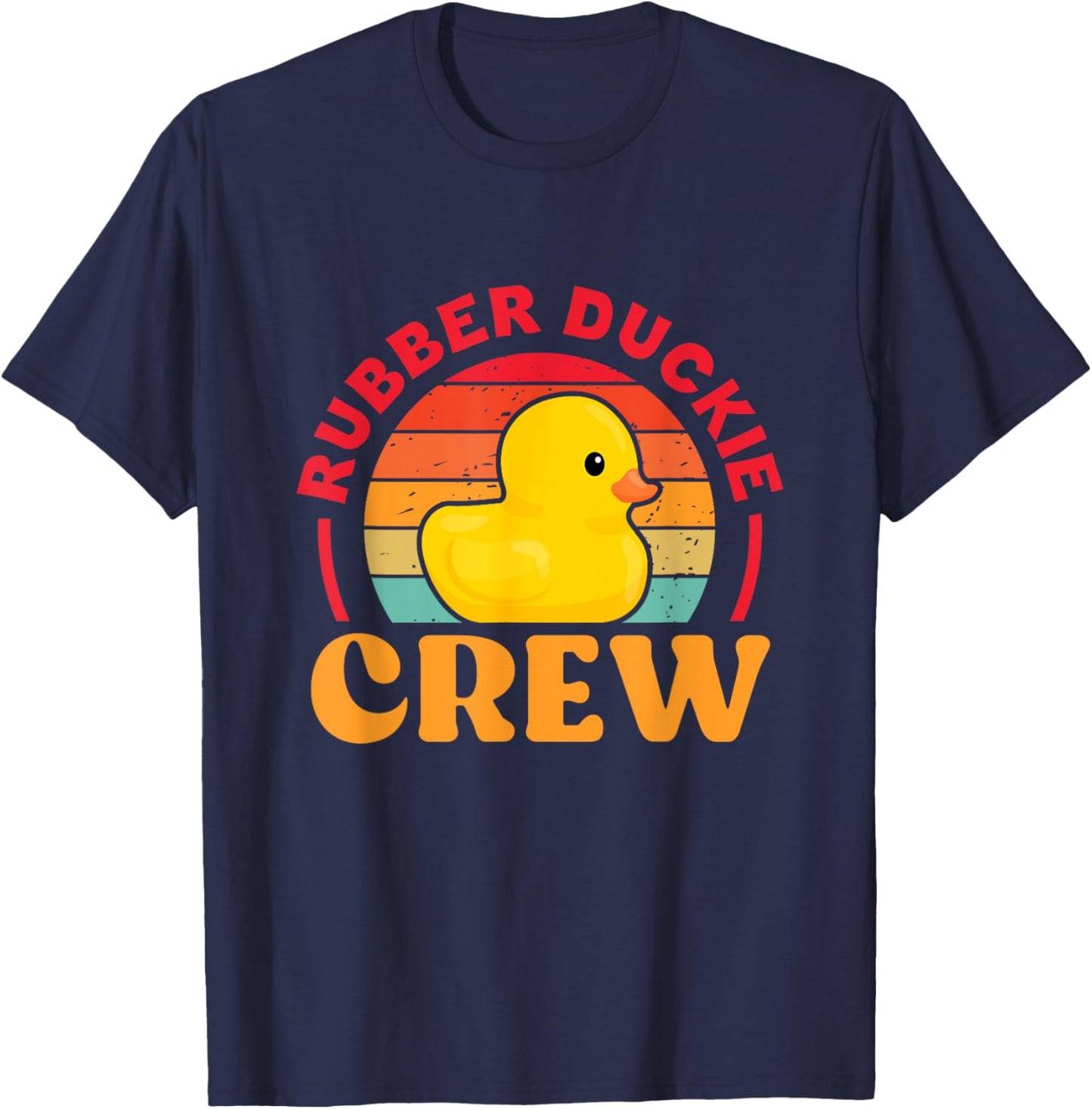 Rubber Duckie Crew Duck Duckling Retro T-Shirt - T-Shirt | Navy