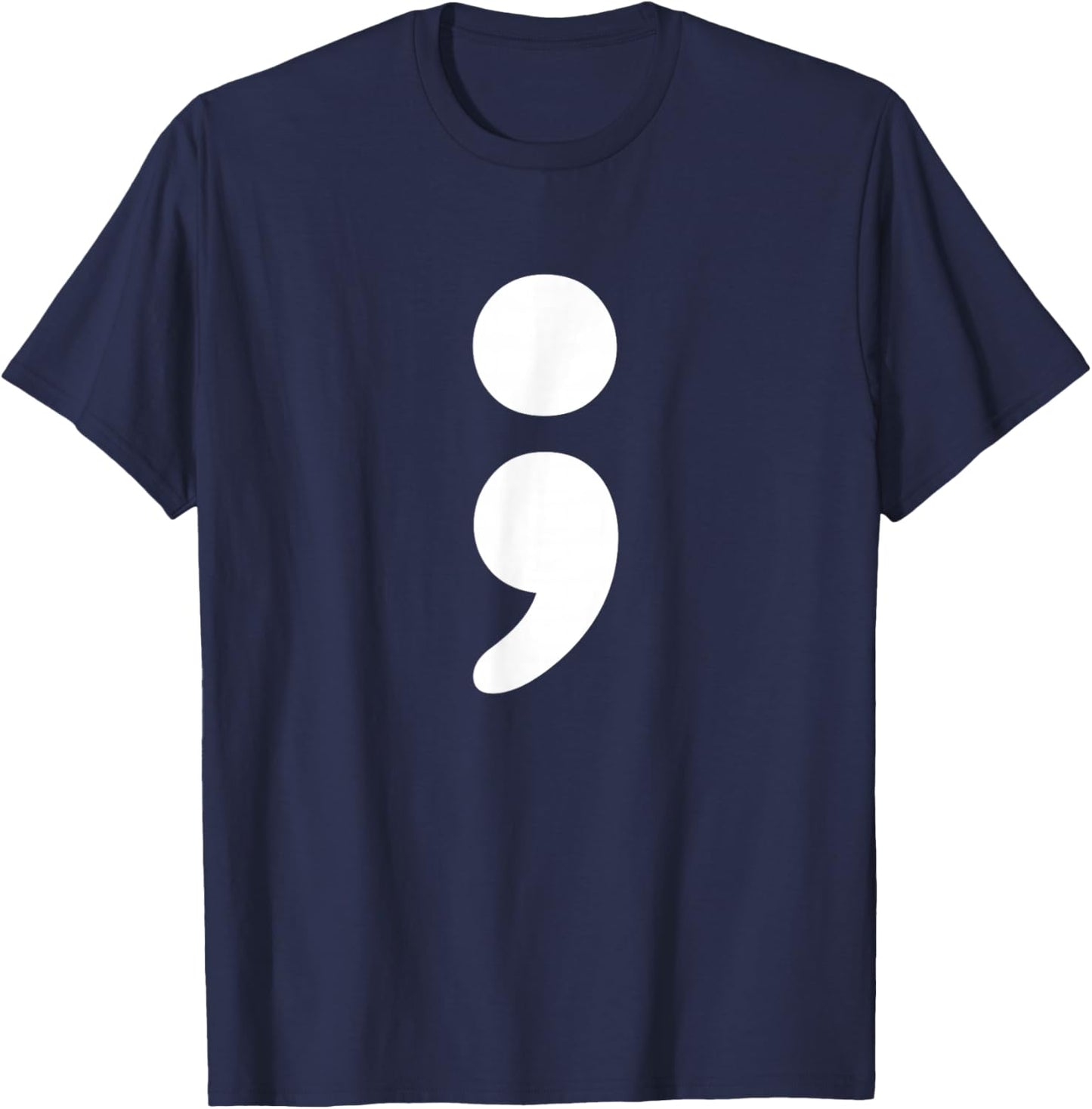 Semicolon Mental Health Matters Awareness Month T-Shirt - T-Shirt | Navy
