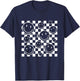 Retro Happy Face Checkered Flag Pattern Men Kids T-Shirt - T-Shirt | Navy