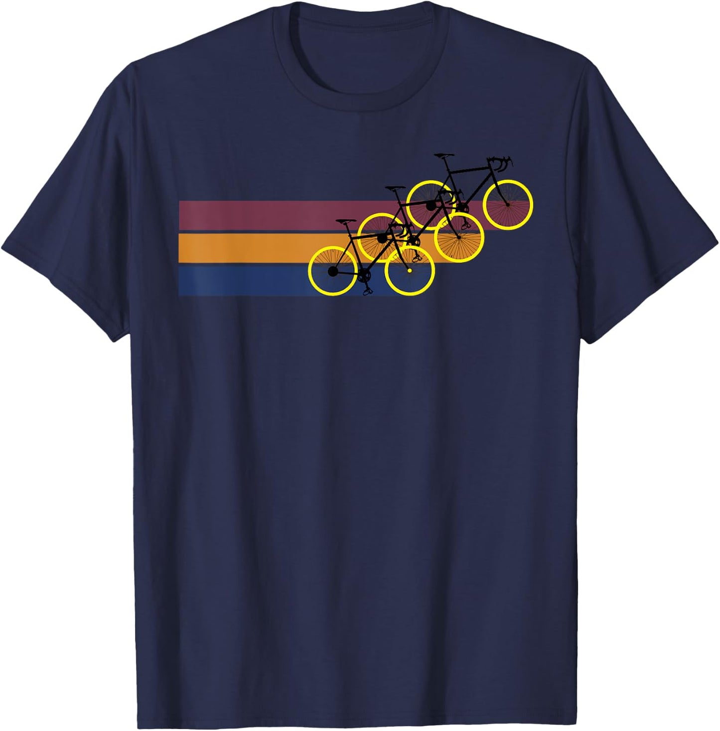 Vintage Minimalistic Cycling Funny Biking Bicycle Enthusiast T-Shirt - T-Shirt | Navy