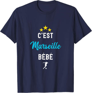 C'est Marseille Baby Gift OM Marseille Football Supporter T-Shirt - T-Shirt | Navy