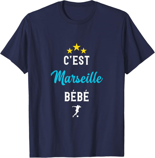 C'est Marseille Baby Gift OM Marseille Football Supporter T-Shirt - T-Shirt | Navy