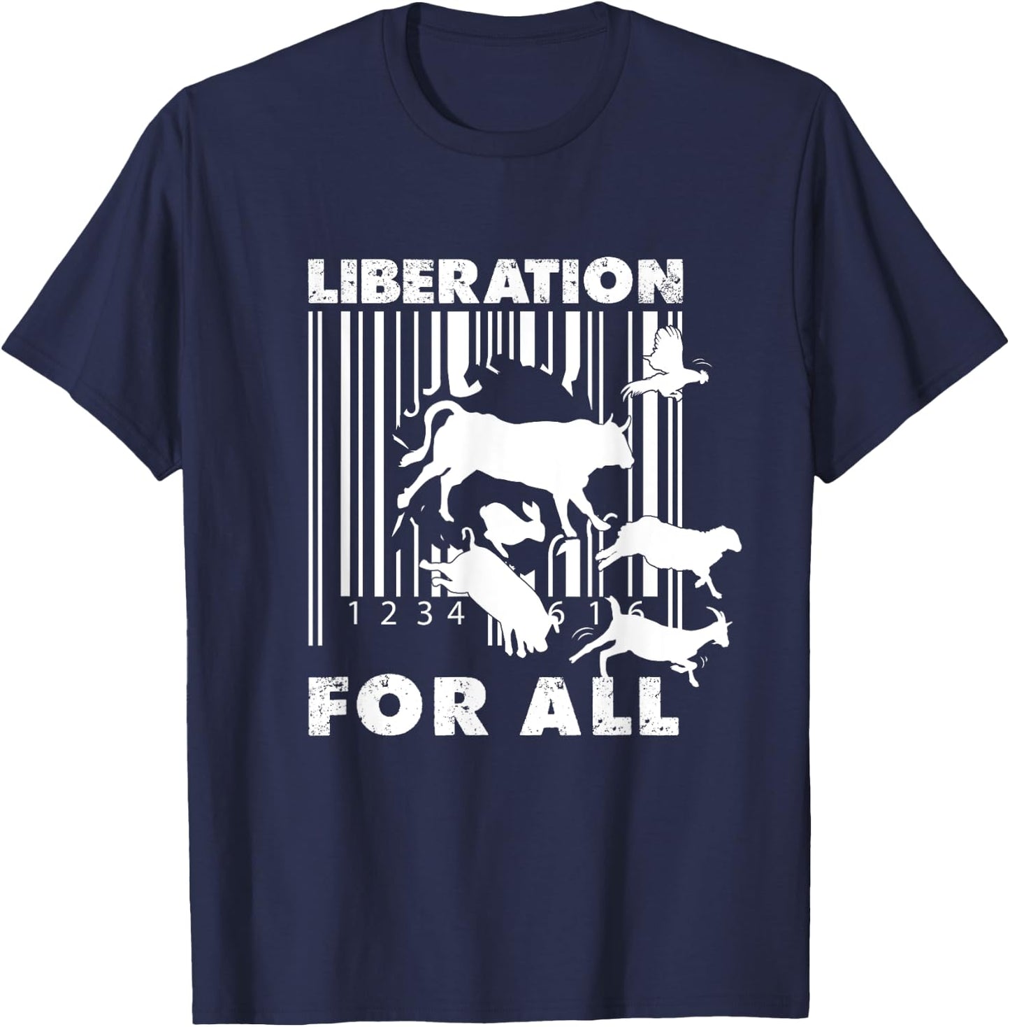 Liberation For All Animal Rights T-Shirt - T-Shirt | Navy