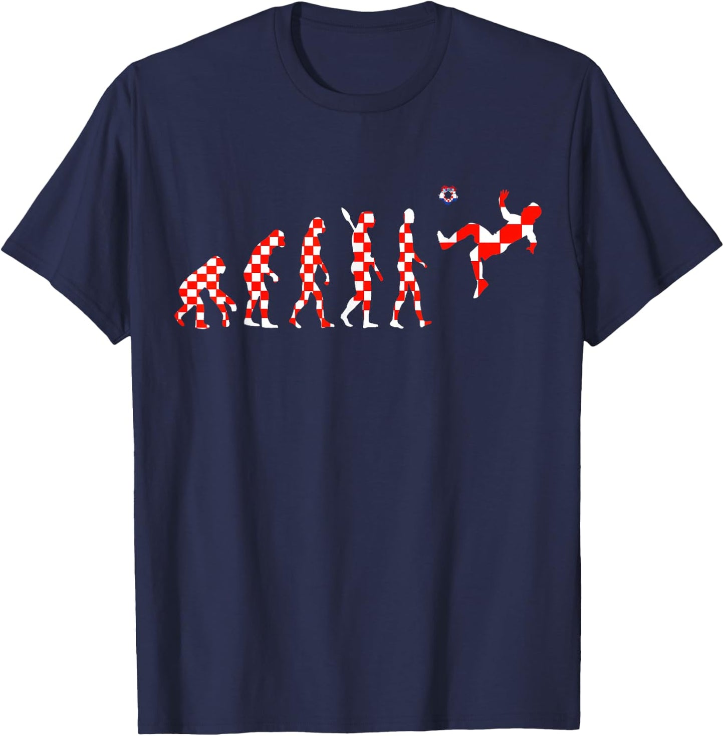 Croatia Hrvatska Soccer Team Evolution Croatian Soccer T-Shirt - T-Shirt | Navy