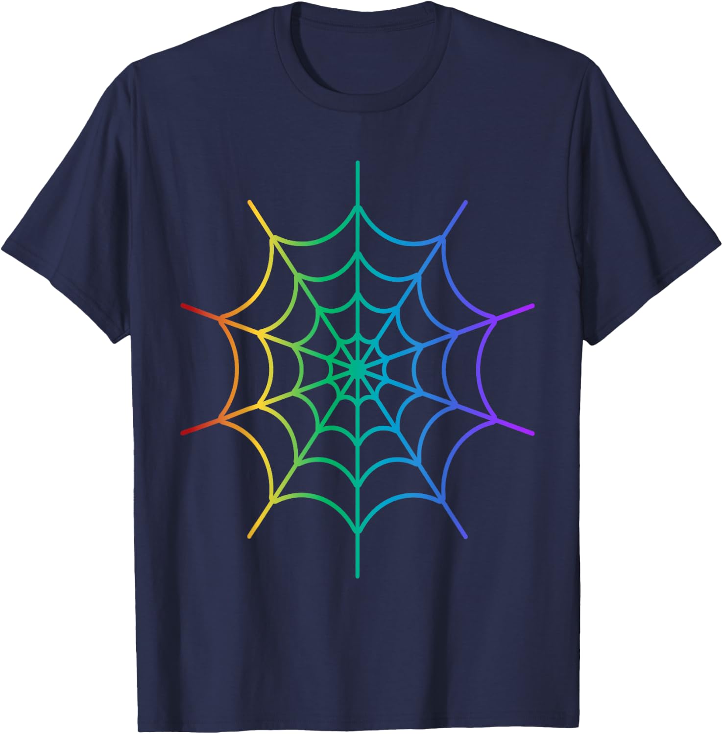 Kids Cool Halloween Spider Web Costume Rainbow Spider T-Shirt - T-Shirt | Navy