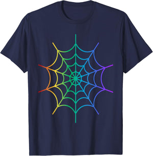Kids Cool Halloween Spider Web Costume Rainbow Spider T-Shirt - T-Shirt | Navy