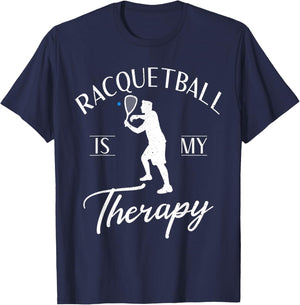 Racquetball is my Therapy funny Racquetball T-Shirt - T-Shirt | Navy