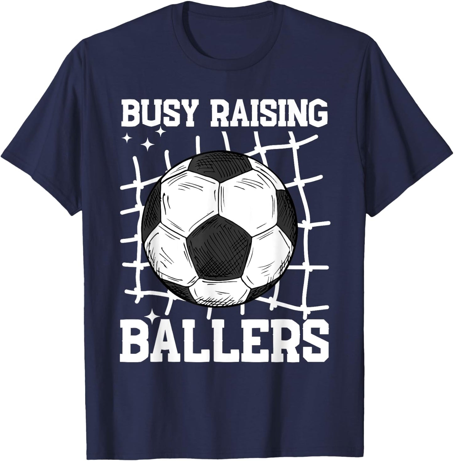 Soccer Mom Busy Raising Ballers Mother's Day Soccer Lover T-Shirt - T-Shirt | Navy