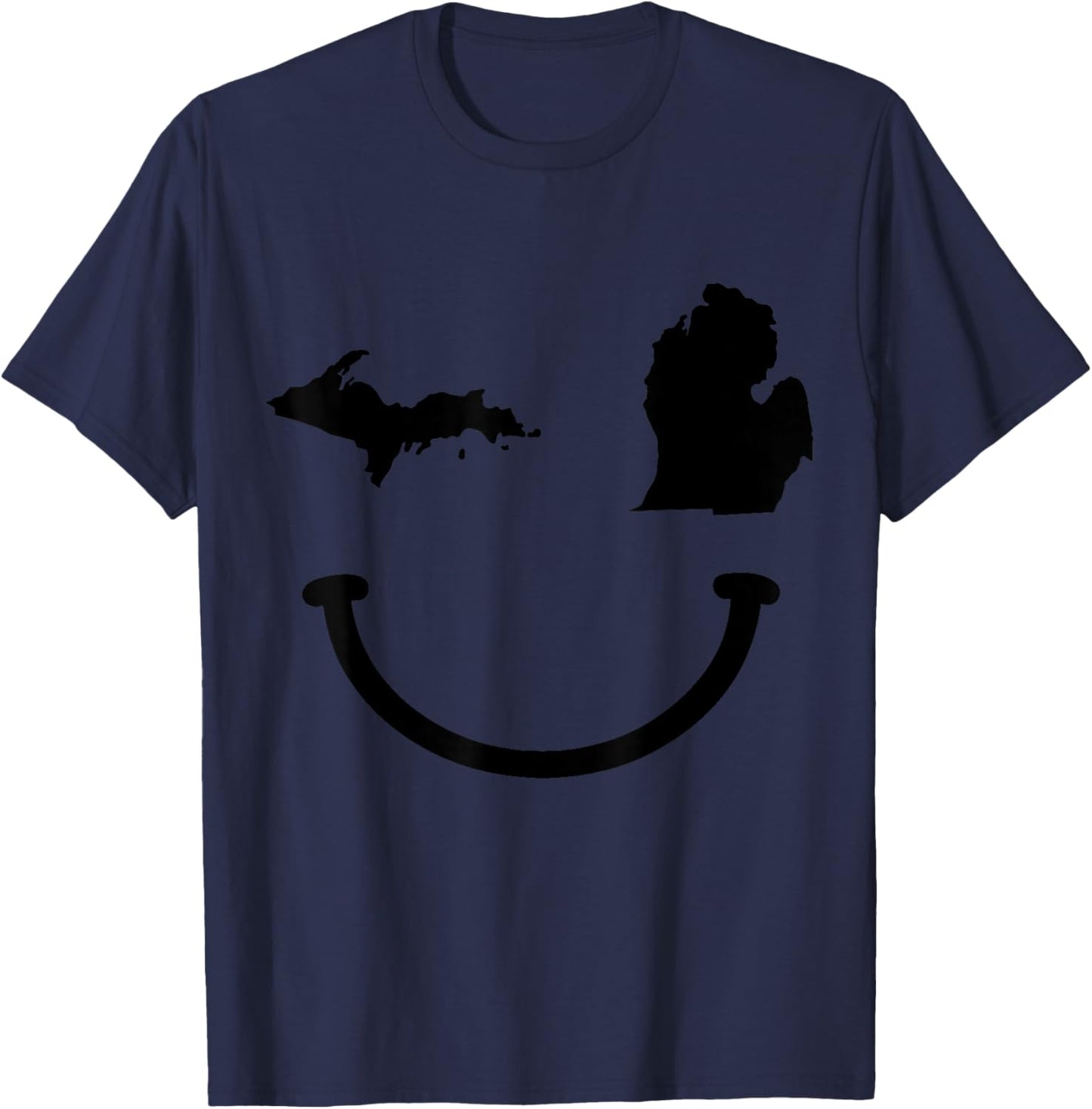 Michigan Pride State Map Vintage Funny T-Shirt - T-Shirt | Navy
