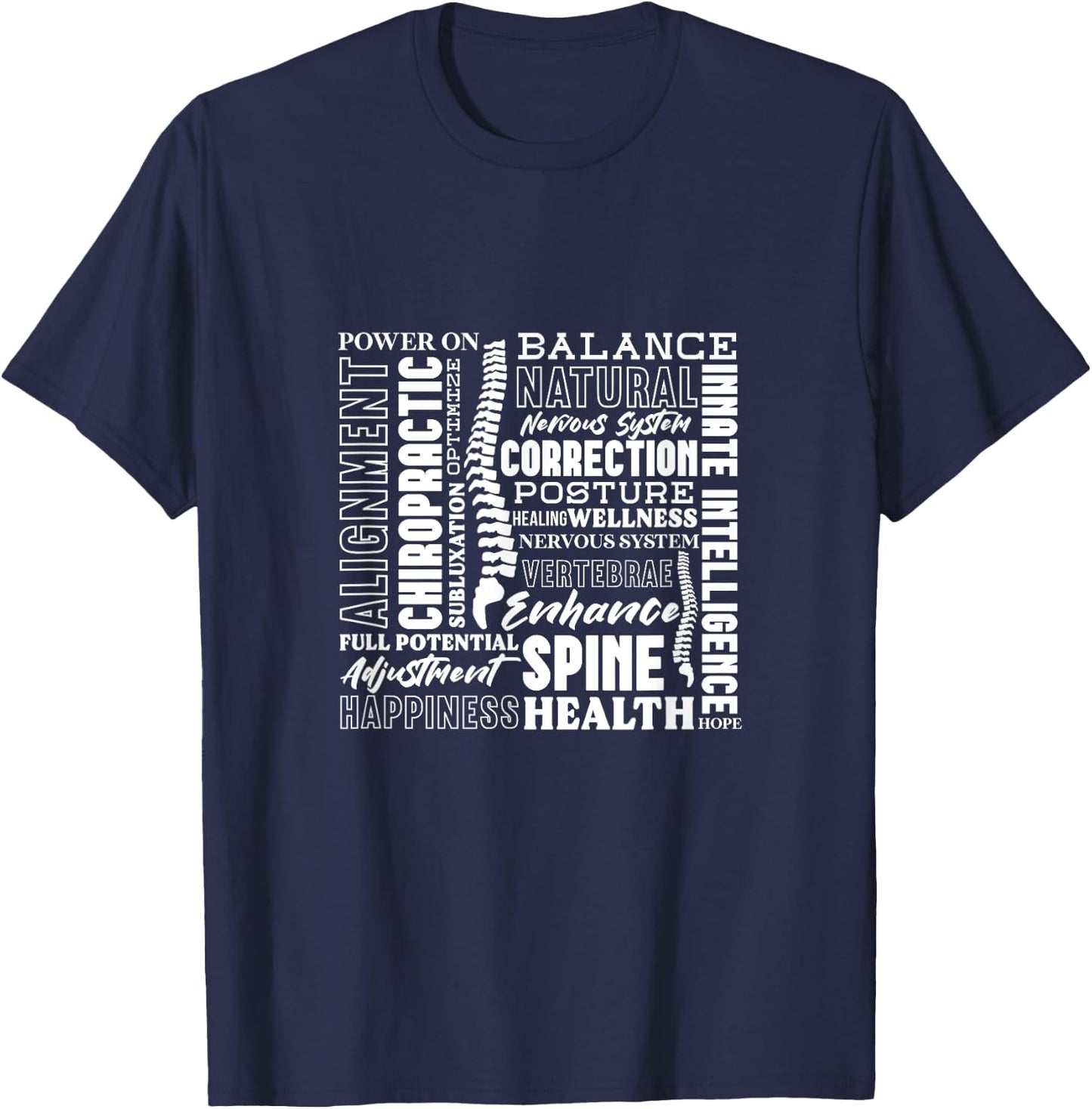 Chiropractor Chiropractic Spine Alignment Health T-Shirt - T-Shirt | Navy