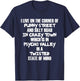 I live on the corner of funny street and silly road T-Shirt - T-Shirt | Navy