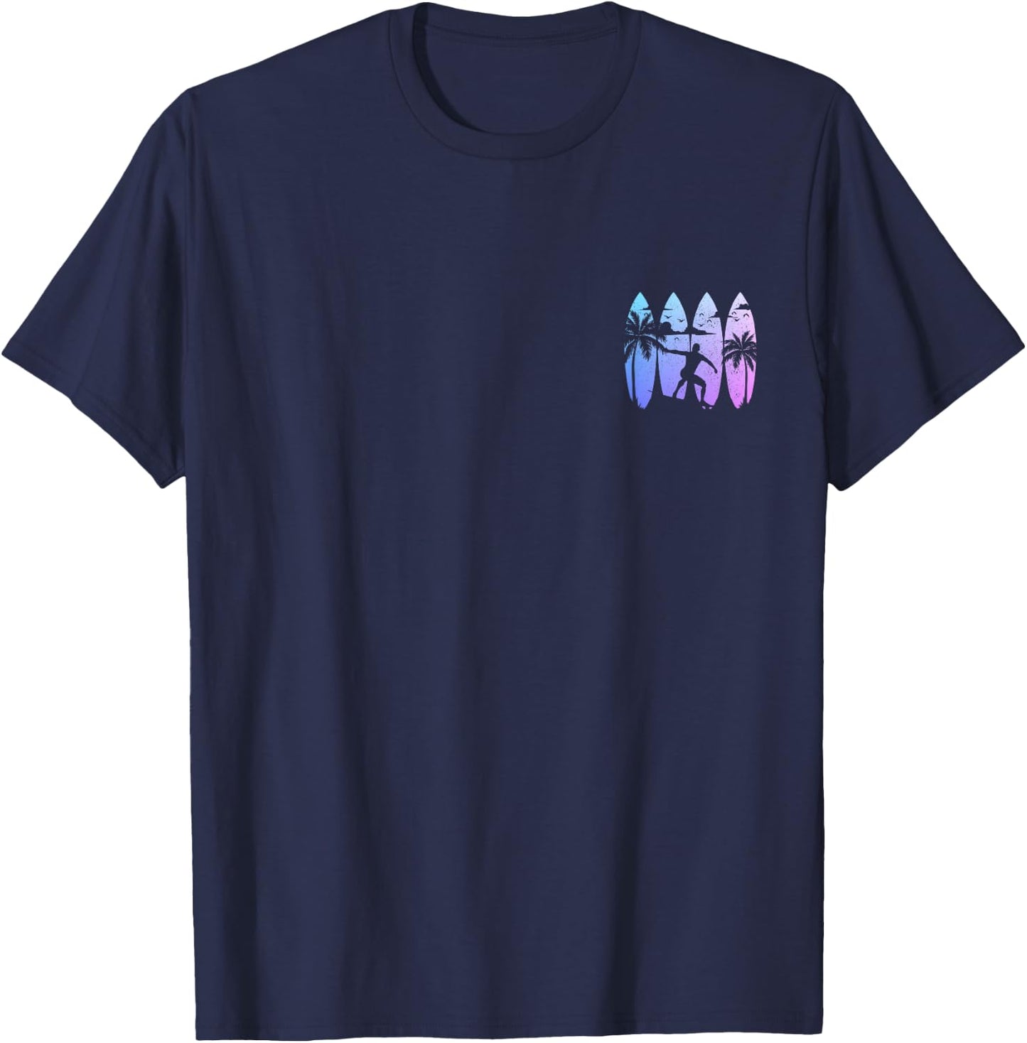 Surfer Surfboard Vintage Surfing Beach Summer Surf T-Shirt - T-Shirt | Navy