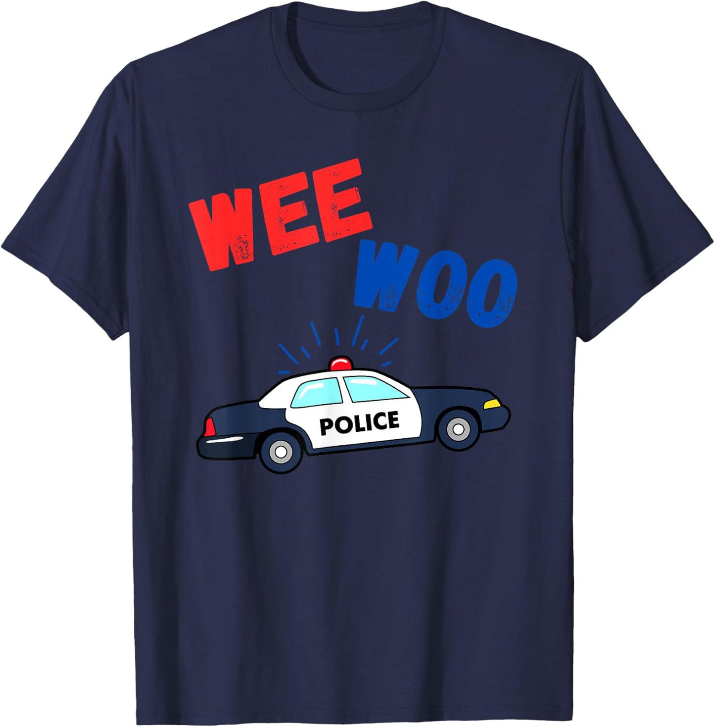 Wee Woo Police Car Funny Cute for kids and Family T-Shirt - T-Shirt | Navy