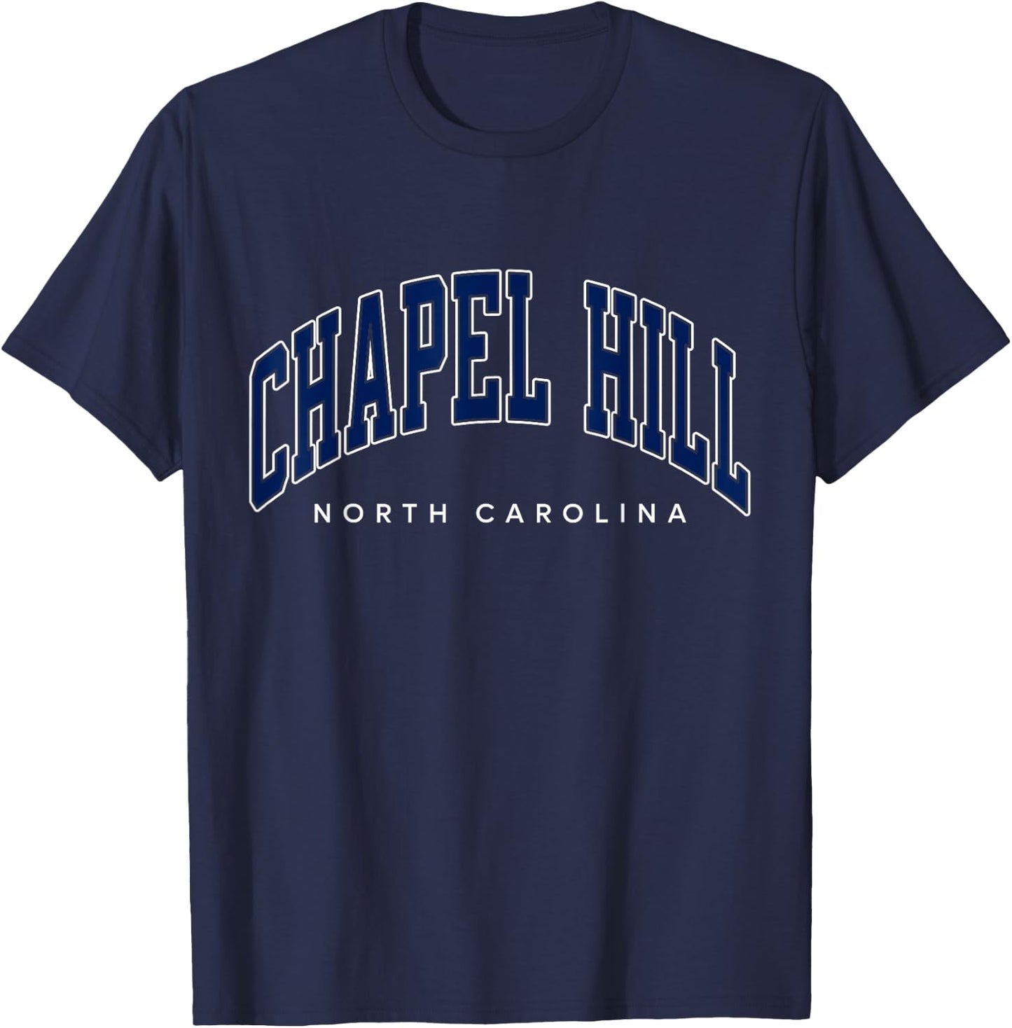 Chapel Hill North Carolina NC Varsity Style Navy Text T-Shirt - T-Shirt | Navy
