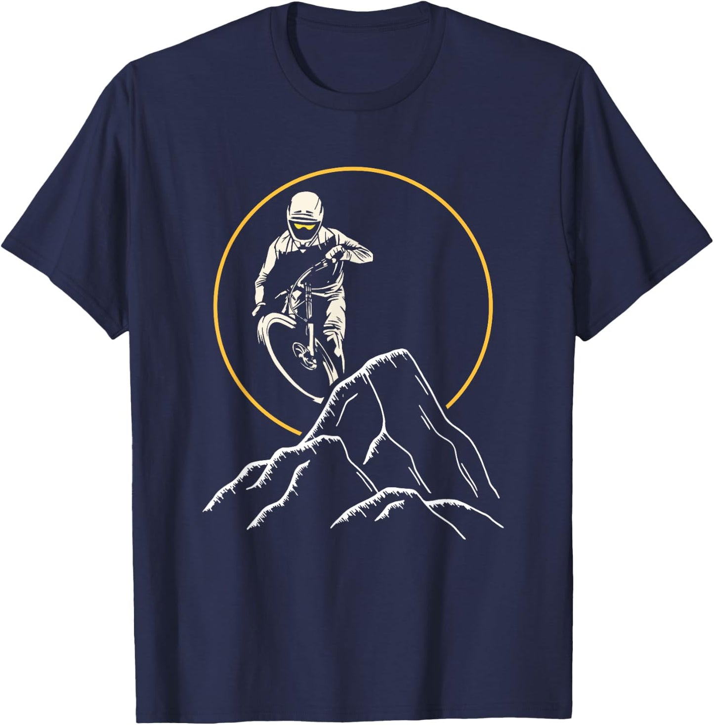 Mountain Biker Design For Riders On Mountain Bike Trails T-Shirt - T-Shirt | Navy