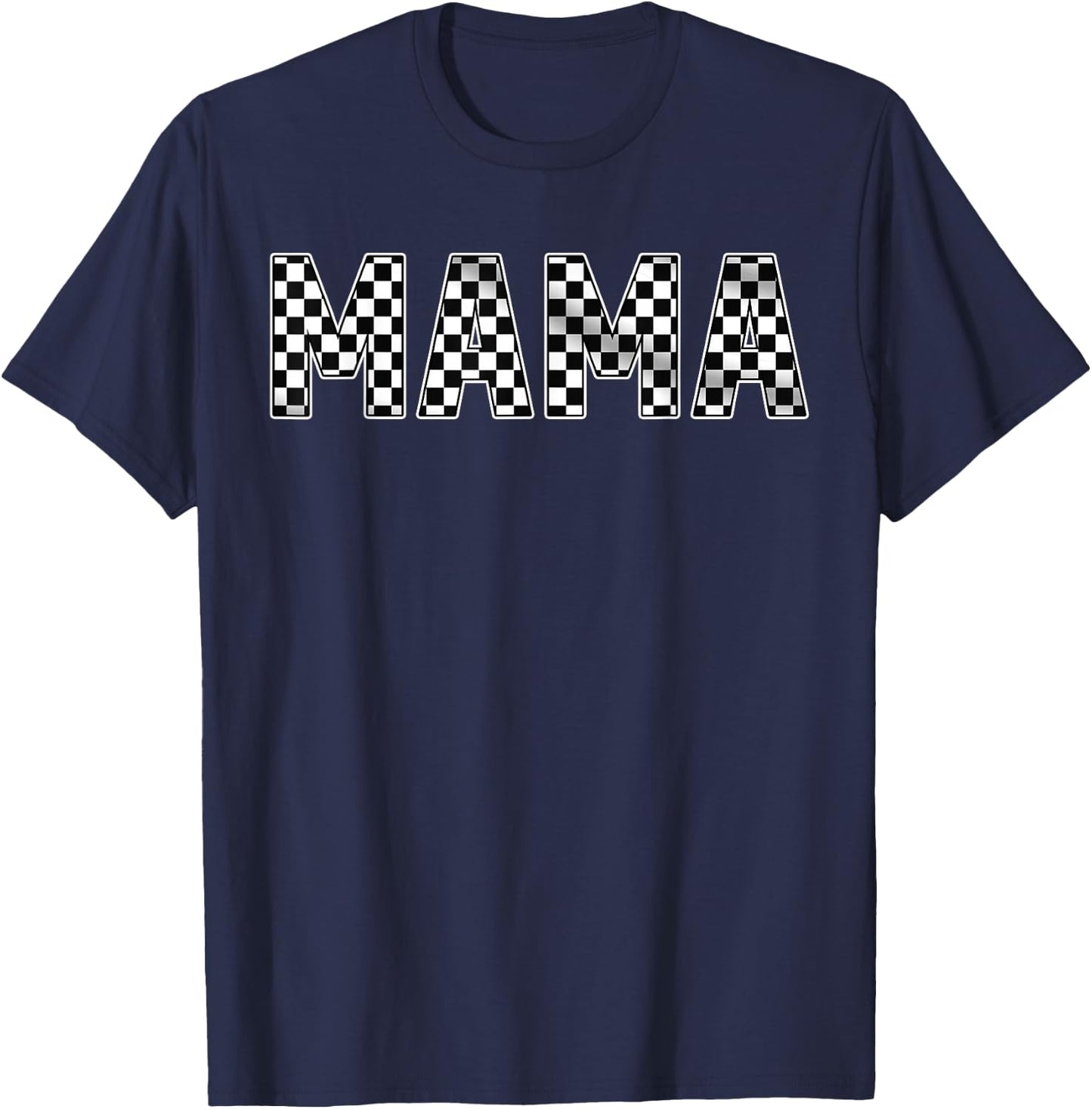 Pit Crew Mama Racing Car Family Matching Birthday Party T-Shirt - T-Shirt | Navy