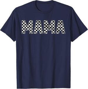 Pit Crew Mama Racing Car Family Matching Birthday Party T-Shirt - T-Shirt | Navy