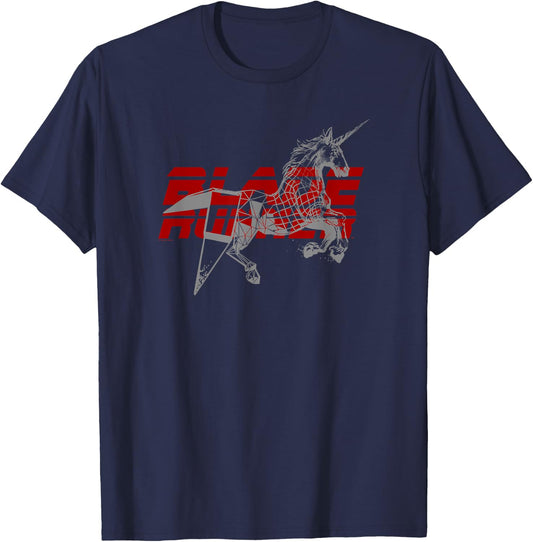 WB100 Blade Runner Digital Unicorn Vintage Movie Poster T-Shirt - T-Shirt | Navy