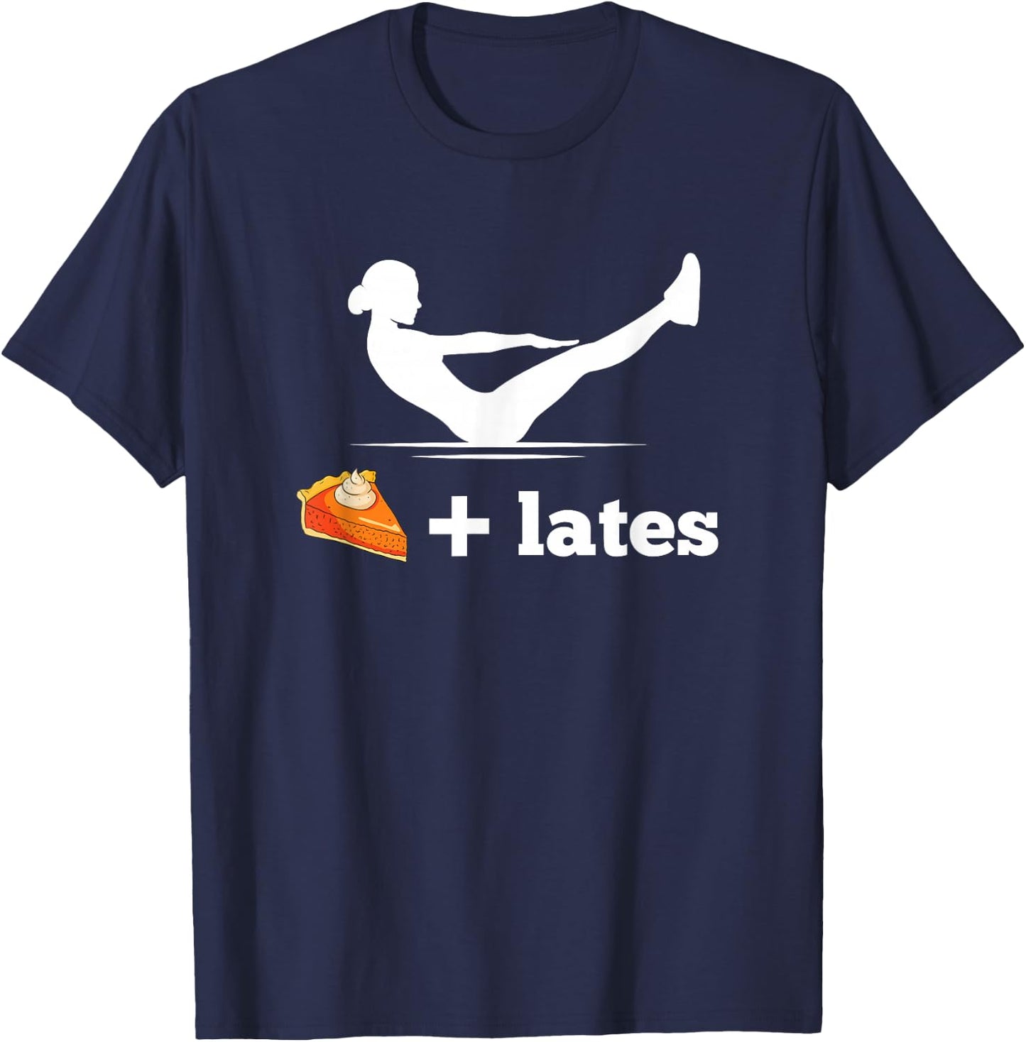 Pumpkin Pie Pilates Pose Pun Exercise Thanksgiving T-Shirt - T-Shirt | Navy