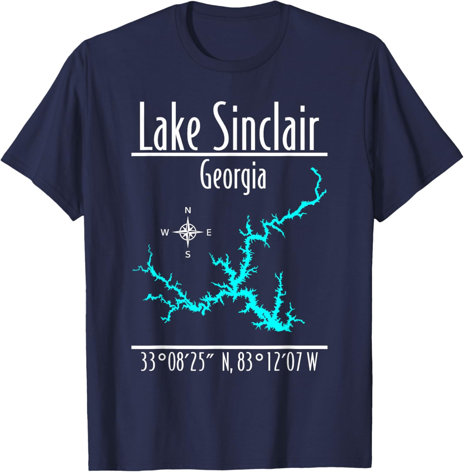 Modern Lake Sinclair - Georgia T-Shirt - T-Shirt | Navy